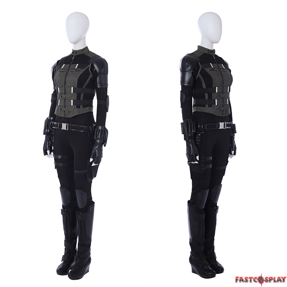 Avengers Infinity War Black Widow Costume Cosplay Outfit