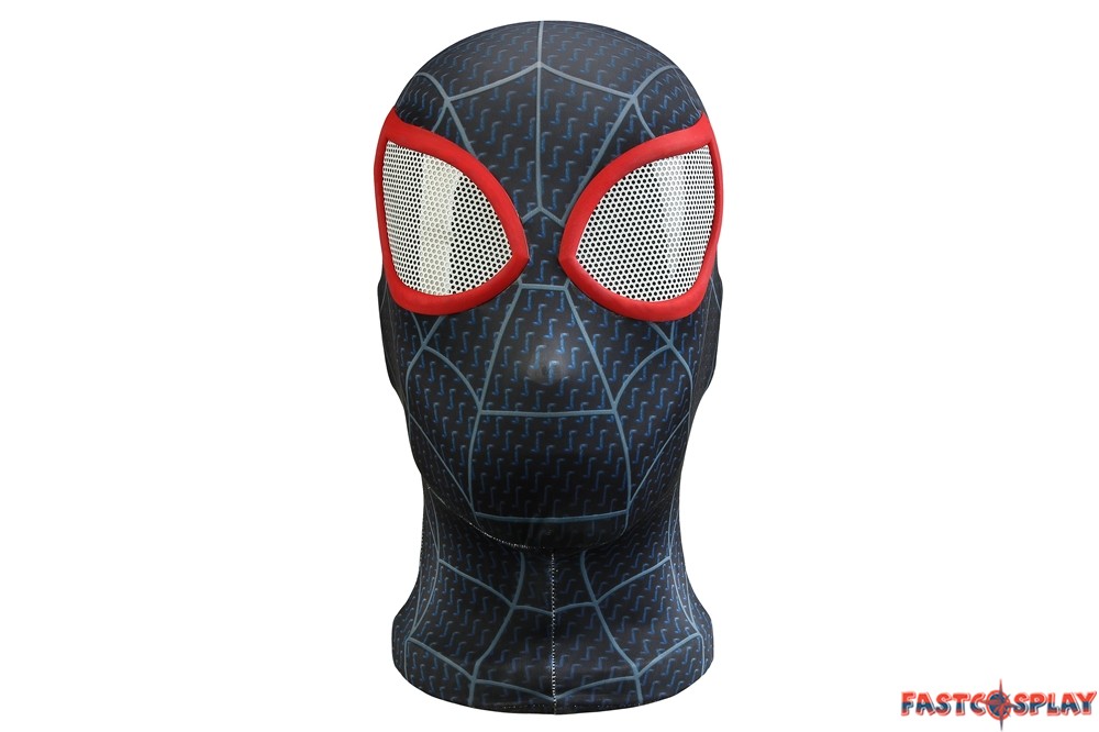MARVEL Miles Morales Official Youth Deluxe Zentai Suit - Spandex Jumpsuit  with Printed Design and Detachable Spandex Mask with Plastic Eyes