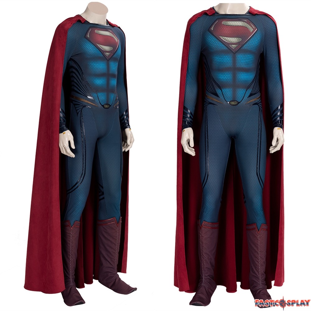 Superman: The Man of Steel Costume High Quality Silicone Silk Screen Suit  Cos