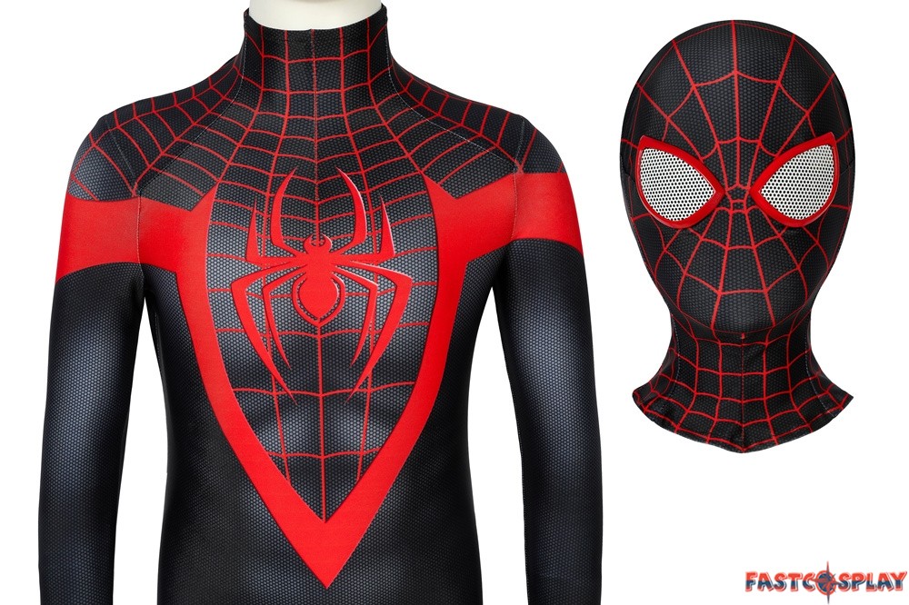 Spiderman Miles Morales PS5 2020 Variant Suit Cosplay Costume Adult  Kids-Takerlama