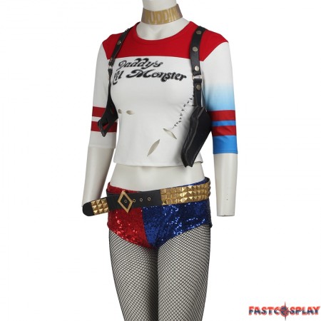 Suicide Squad Harley Quinn Cosplay Costume Deluxe Version